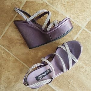 Pedro Garcia Satin Wedge 6.5